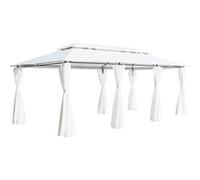 Prieel met gordijnen 180g/mÂ² 600x298x270 cm wit310073
