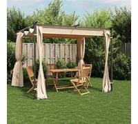 Vidaxl Tonnelle Avec Rideaux 3x3 M Crème Acier