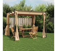 Tonnelle avec Rideaux 3x3m Acier Pavillon Chapiteau de Jardin Extérieur vidaXL