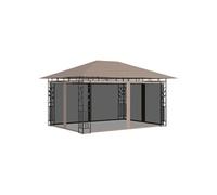 Vidaxl Belvédère Avec Moustiquaire 4x3x2,73 M Taupe 180 G/M² Gris