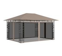 Vidaxl Belvédère Avec Moustiquaire 4x3x2,73 M Taupe 180 G/M² Gris