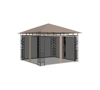 vidaXL Prieel met klamboe 3x3x2,73 m 180 g/m² taupe312251