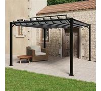 vidaXL Prieel met lamellendak 3x3 m stof en aluminium antracietkleurig313926 Anthracite G