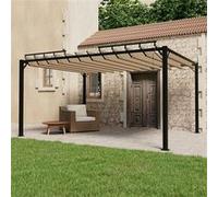 Vidaxl Tonnelle Avec Toit À Persienne 3x4 M Taupe Tissu Aluminium
