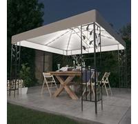 vidaXL Prieel met LED-lichtslinger 3x3 m wit3070311 Blanc G