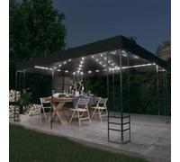vidaXL Tonnelle Belvédère 3x4 m avec Guirlande LED Anthracite