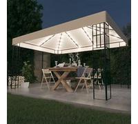 Tonnelle avec Guirlande Lumineuse à LED 3x4 m Belvédère Pavillon Jardin vidaXL