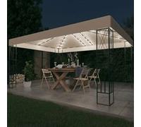 Tonnelle avec Guirlande Lumineuse à LED 3x3m Anthracite Tissu Belvédère vidaXL