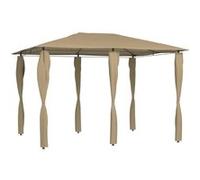 vidaXL Prieel met paalhoezen 160 g/mÂ² 3x4x2,6 m taupe313612 Taupe G