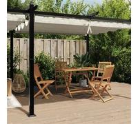 Vidaxl Tonnelle De Jardin Avec Toit Rétractable Crème 3x6 M Aluminium