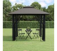 vidaXL Prieel met zijwanden 300x300x270 cm staal antracietkleurig360143 Anthracite G