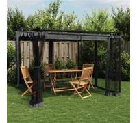 Tonnelle avec Parois en Filet Belvédère Pavillon Patio Extérieur Acier vidaXL