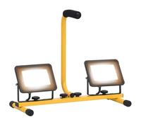 vidaXL Projecteur à LED avec Poignée Lampe d'Extérieur Eclairage de Sécurité de Jardin Projecteur d'Extérieur Atelier 2x30 W Blanc Chaud