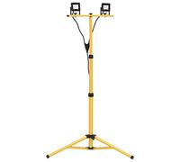 vidaXL Projecteur à LED avec Trépied Lampe d'Extérieur Eclairage de Sécurité de Jardin Projecteur d'Extérieur Atelier 2x10 W Blanc Froid