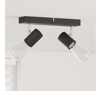 vidaXL Projecteur de plafond 2 voies ajustable noir E27