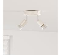 vidaXL Projecteur de Plafond 2 Voies Réglable Nickel Brossé GU10