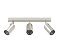 vidaXL Projecteur de plafond 3 voies réglable en nickel brossé GU10