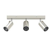 vidaXL Projecteur de plafond 3 voies réglable en nickel brossé GU10