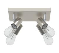vidaXL Projecteur de plafond 4 voies ajustable en nickel brossé E27