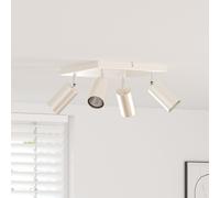 vidaXL Projecteur de plafond 4 voies ajustables en nickel brossé GU10