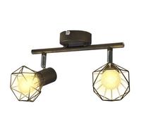 vidaXL Plafondlamp met 2 LED's industriÃ«le stijl zwart242266 Noir G