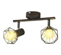 vidaXL Plafondlamp met 2 LED's industriële stijl zwart242266 Noir G