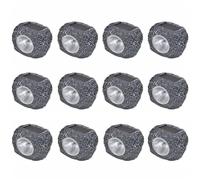 Vidaxl Projecteurs Solaires À Led Forme De Pierre 12 Pcs