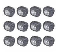 Vidaxl Projecteurs Solaires À Led Forme De Pierre 12 Pcs