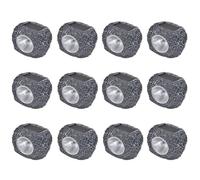 vidaXL Projecteurs solaires à LED forme de pierre 12 pcs 41168