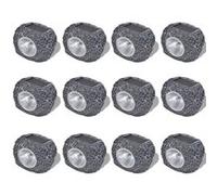 Projecteurs solaires à LED Forme de pierre 12 pcs