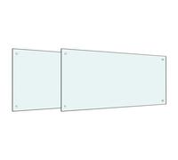 vidaXL Protection de cuisine 2 pcs Blanc 100 x 50 cm verre trempé