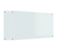 vidaXL Protection de cuisine 2 pcs Blanc 110 x 60 cm verre trempé