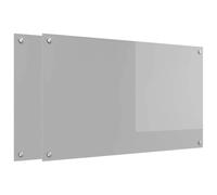 vidaXL Protection de Cuisine 2 pcs Gris Clair 100 x 60 cm Verre trempé, Créez Un Style Moderne, dosseret en Verre trempé, Garde-Splash rectangulaire, protège Mur pour Cuisiner