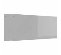 vidaXL Protection de Cuisine 2 pcs Gris Clair 110 x 50 cm Verre trempé, Créez Un Style Moderne, dosseret en Verre trempé, Garde-Splash rectangulaire, protège Mur pour Cuisiner