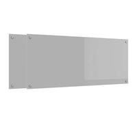 vidaXL Protection de cuisine 2 pcs Gris clair 120 x 50 cm verre trempé
