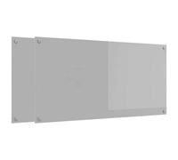 vidaXL Protection de cuisine 2 pcs Gris clair 120 x 60 cm verre trempé