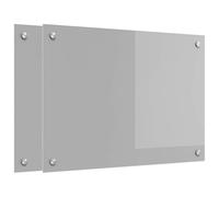 Vidaxl Protection De Cuisine 2 Pcs Gris Clair 70 X 50 Cm Verre Trempé