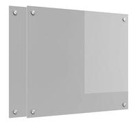 vidaXL Protection de cuisine 2 pcs Gris clair 70 x 60 cm verre trempé