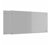 vidaXL Protection de cuisine 2 pcs Gris clair 80 x 40 cm verre trempé, Dosseret de Cuisine Moderne, Verre Résistant à la Chaleur, Élégante Mise à Niveau de votre Espace, Panneau Protecteur Minimaliste