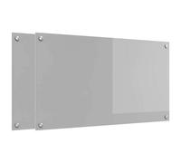 vidaXL Protection de cuisine 2 pcs Gris clair 90 x 50 cm verre trempé