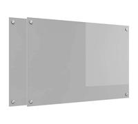 vidaXL Protection de cuisine 2 pcs Gris clair 90 x 60 cm verre trempé