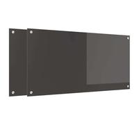 vidaXL Protection de Cuisine 2 pcs Gris foncé 100 x 50 cm Verre trempé, Créez Un Style Moderne, dosseret en Verre trempé, Garde-Splash rectangulaire, protège Mur pour Cuisiner