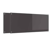 vidaXL Protection de cuisine 2 pcs Gris foncé 120 x 50 cm verre trempé