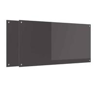 Vidaxl Protection De Cuisine 2 Pcs Gris Foncé 120 X 60 Cm Verre Trempé