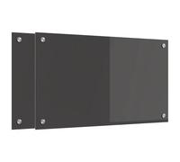 vidaXL Protection de cuisine 2 pcs Gris foncé 70 x 40 cm verre trempé
