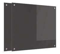vidaXL Protection de cuisine 2 pcs Gris foncé 70 x 60 cm verre trempé
