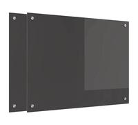 vidaXL Protection de cuisine 2 pcs Gris foncé 80 x 60 cm verre trempé