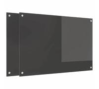 vidaXL Dosseret de cuisine 2 pcs 90×60 cm verre trempé Gris foncé résistant à la chaleur