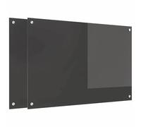 vidaXL Dosseret de cuisine 2 pcs 90×60 cm verre trempé Gris foncé résistant à la chaleur