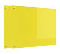 vidaXL Protection de Cuisine 2 pcs Jaune 80 x 60 cm Verre trempé, Créez Un Style Moderne, dosseret en Verre trempé, Garde-Splash rectangulaire, protège Mur pour Cuisiner